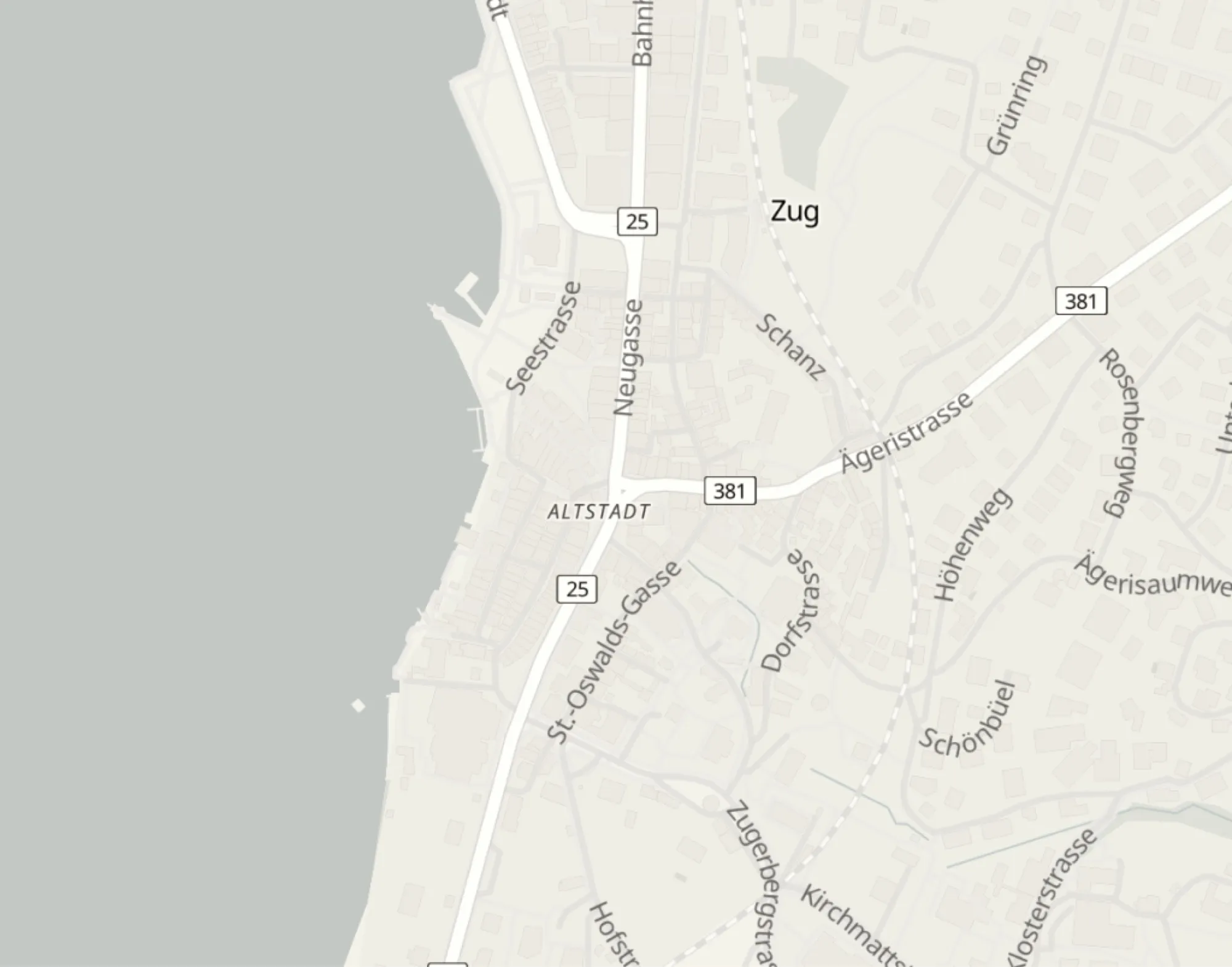 Map of Zug, Switzerland